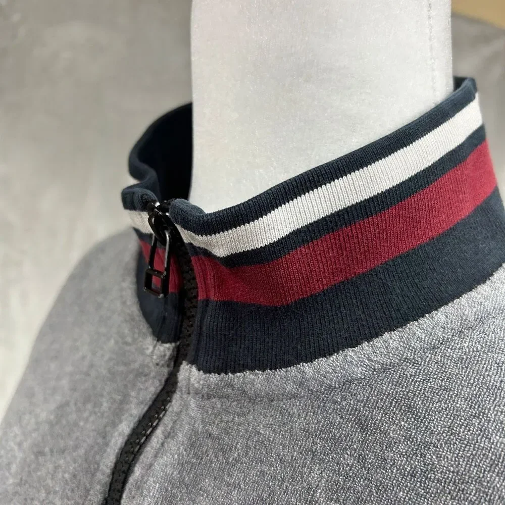 Nike Sweat Jacket Crop Zip Stripe Accent Sz S Gray